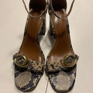 Coach Maya Snakeskin block heels